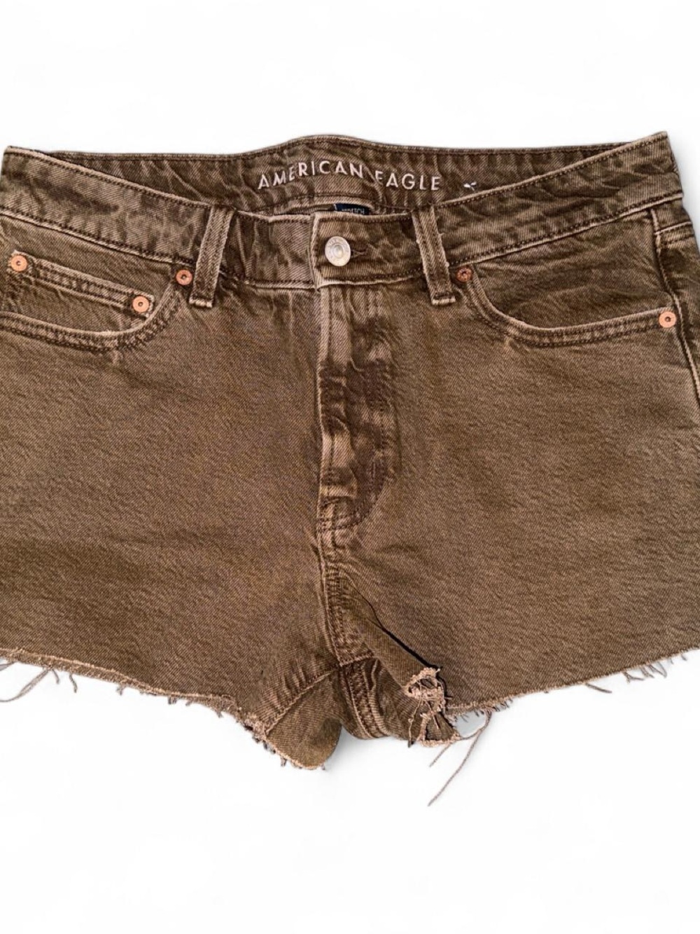 American Eagle Outfitters Brown Distressed Denim Cutoff Shorts